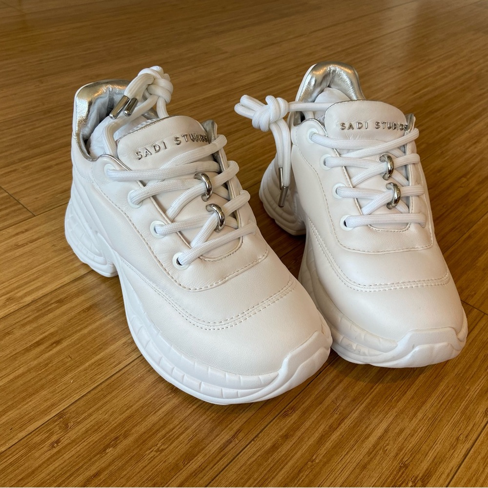 Sadi Studios White Platform Sneakers - Brand New